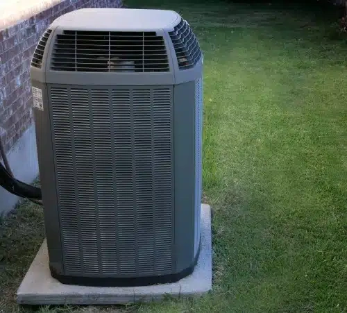 Older AC unit outside a Sacramento home